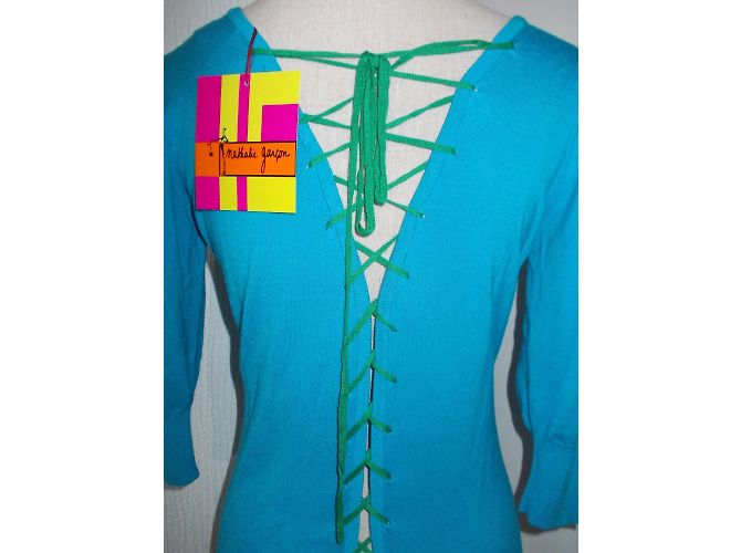 Autre Marque Nathalie Garçon Türkisfarbener Strickpullover Viscose 38FR Blau - Ansicht 3