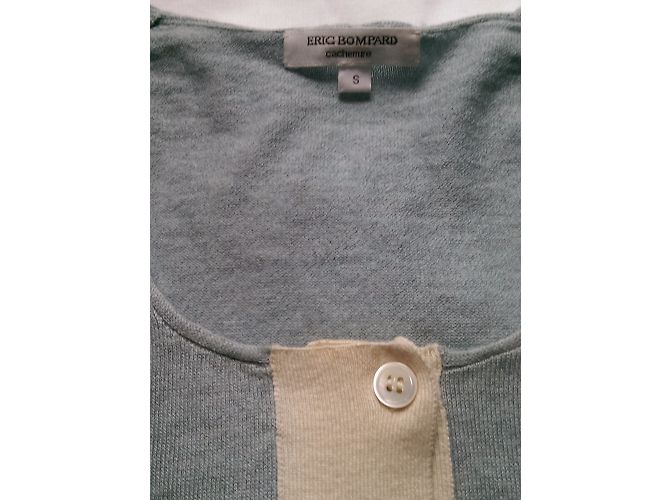 Maglione Eric Bompard in cashmere e seta blu crema Crudo - vista 4