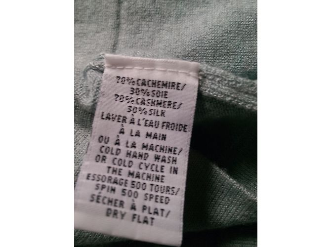 Maglione Eric Bompard in cashmere e seta blu crema Crudo - vista 7