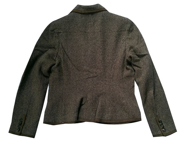 Giacca Ralph Lauren in lana e scamosciata marrone - vista 2