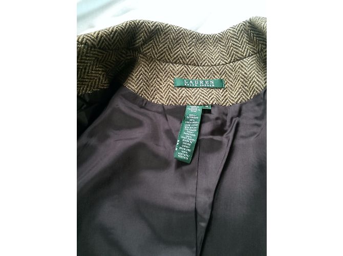Giacca Ralph Lauren in lana e scamosciata marrone - vista 5