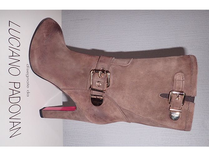 Botines Luciano Padovan de nubuck marrón Marrón claro - vista 3