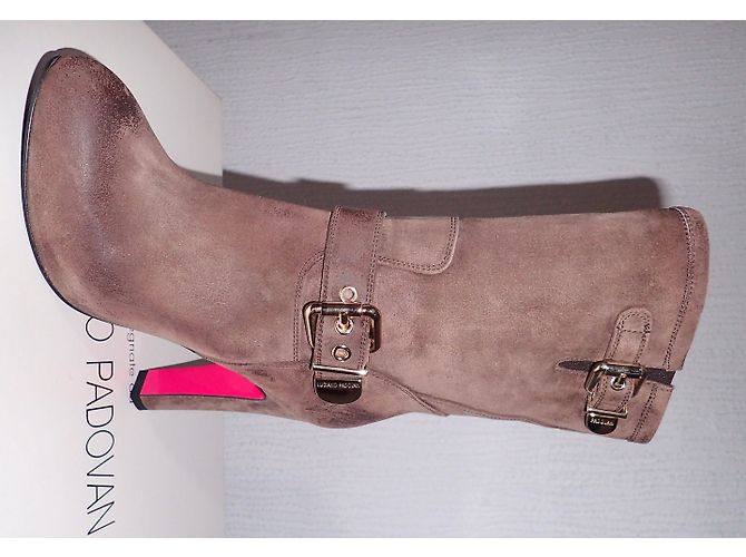 Botines Luciano Padovan de nubuck marrón Marrón claro - vista 4