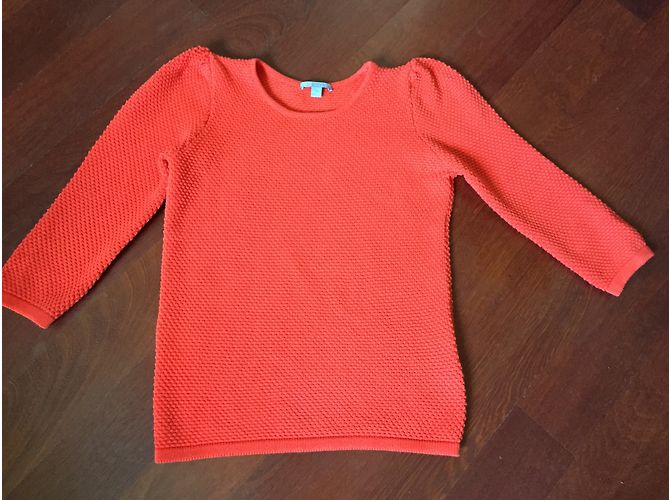 Cos Pullover orange aus Baumwolle mit Ballonärmeln XS - Ansicht 5