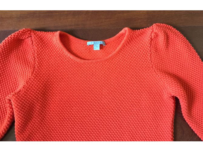 Cos Pullover orange aus Baumwolle mit Ballonärmeln XS - Ansicht 7