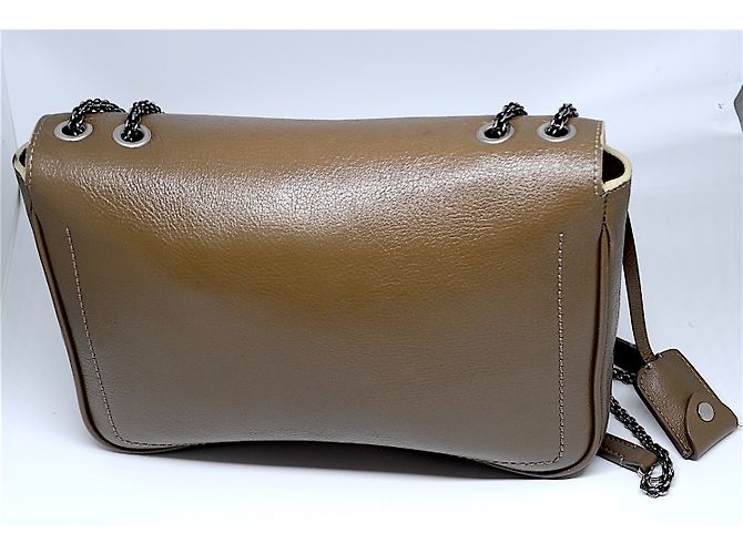 Borsa Marc Jacobs 1984 Polly Taupe in Pelle Lucida - vista 3