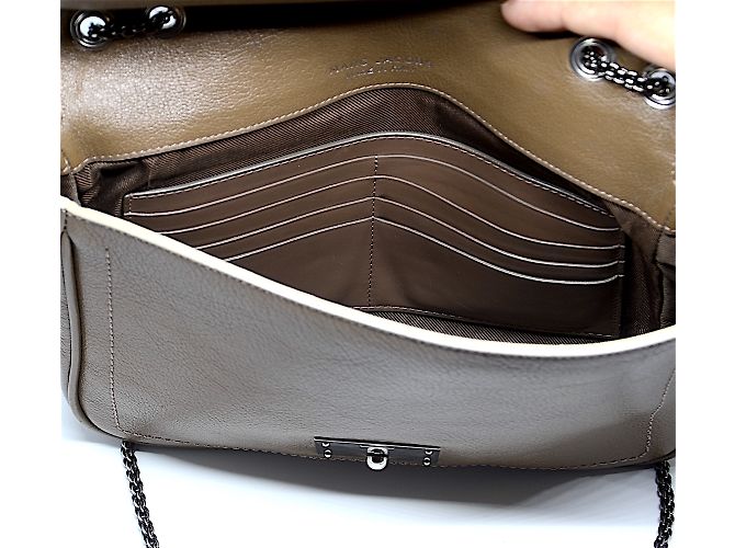 Borsa Marc Jacobs 1984 Polly Taupe in Pelle Lucida - vista 5
