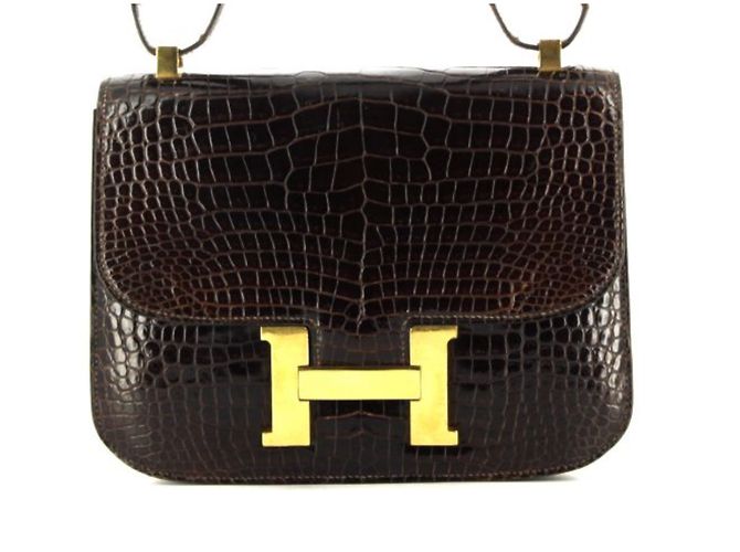 Hermès HERMES Constance Cocodrilo Castaño - vista 2