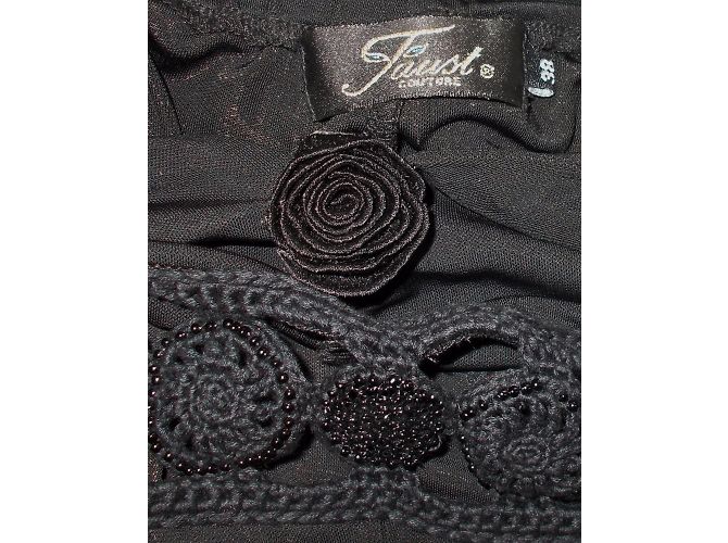 Abito Faust Nero in Viscosa con Scollo Halter e Perle - vista 10