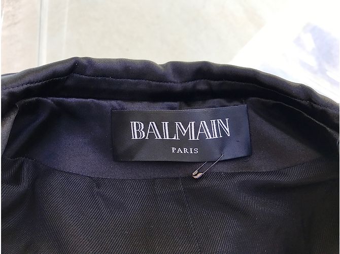 Giacca smoking con cappuccio Balmain nera in lana Nero - vista 4