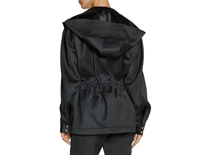 Giacca smoking con cappuccio Balmain nera in lana Nero - vista 8