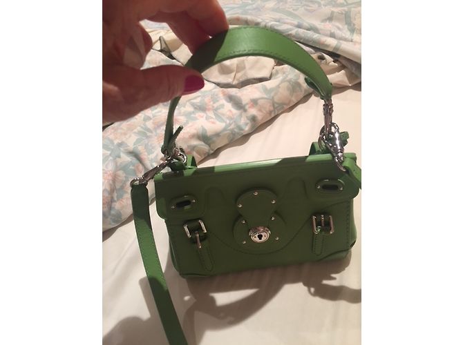 Borsa a tracolla Ralph Lauren in pelle verde - vista 6
