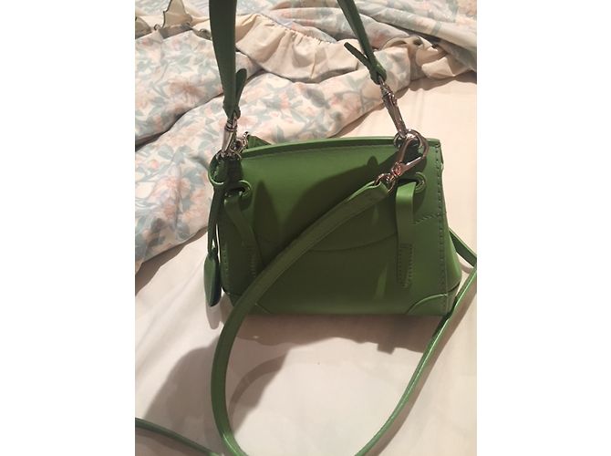 Borsa a tracolla Ralph Lauren in pelle verde - vista 7
