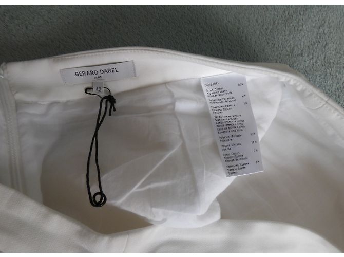 Falda corta de algodón blanca Gerard Darel 42 Blanco - vista 6