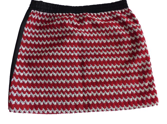 Kenzo Rock mit Wollmischung Schwarz Rot Weiß - Ansicht 2