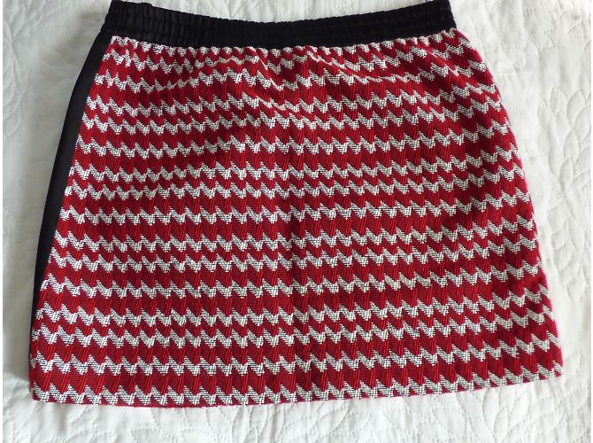 Kenzo Rock mit Wollmischung Schwarz Rot Weiß - Ansicht 6