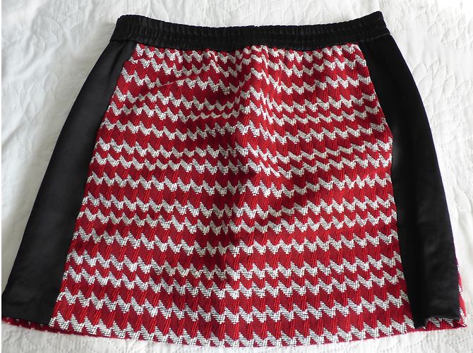 Kenzo Rock mit Wollmischung Schwarz Rot Weiß - Ansicht 9