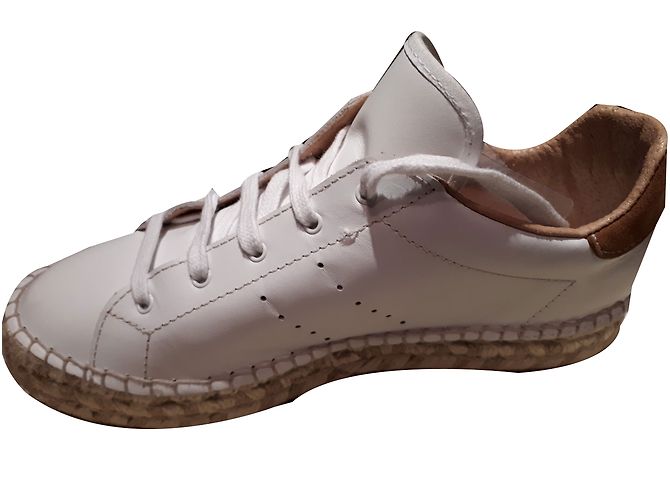 Autre Marque Weiße Leder Sneaker mit Seilsohle - Ansicht 2