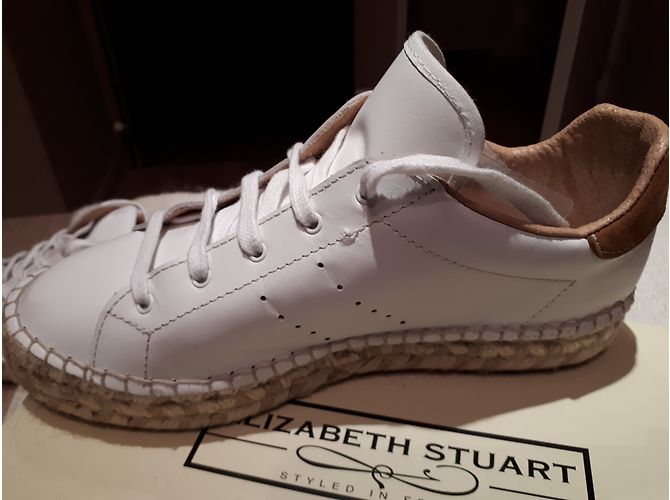 Autre Marque Weiße Leder Sneaker mit Seilsohle - Ansicht 4