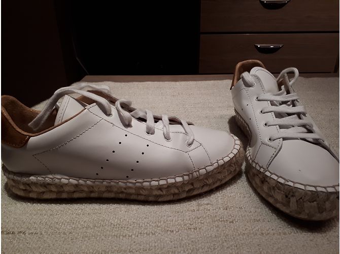 Autre Marque Weiße Leder Sneaker mit Seilsohle - Ansicht 5