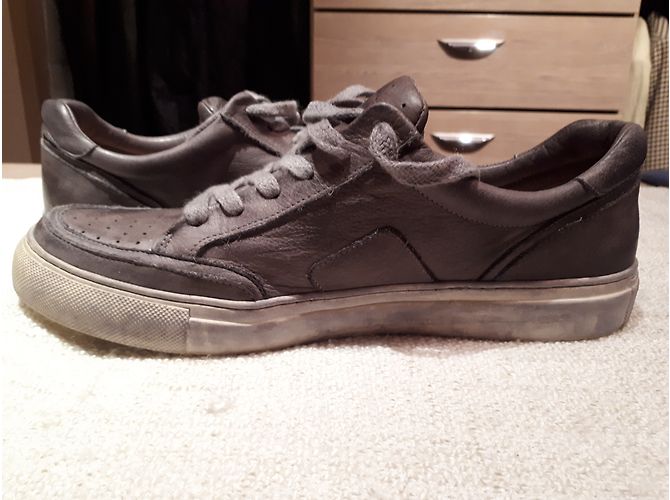 Baskets Free Lance en cuir gris - vue 4