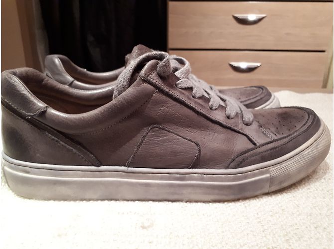 Baskets Free Lance en cuir gris - vue 5