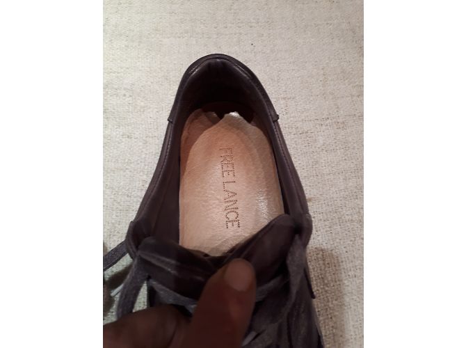 Baskets Free Lance en cuir gris - vue 6