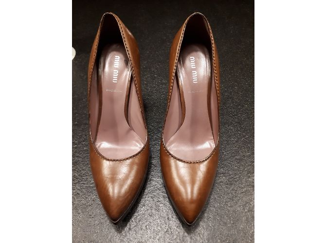 Miu Miu Pumps aus Leder Cognac - Ansicht 2