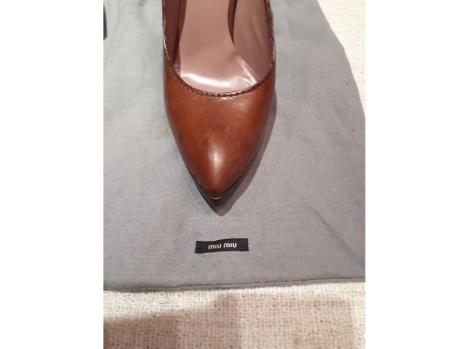 Miu Miu Pumps aus Leder Cognac - Ansicht 7