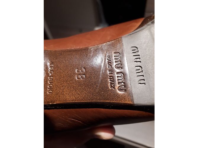Miu Miu Pumps aus Leder Cognac - Ansicht 8
