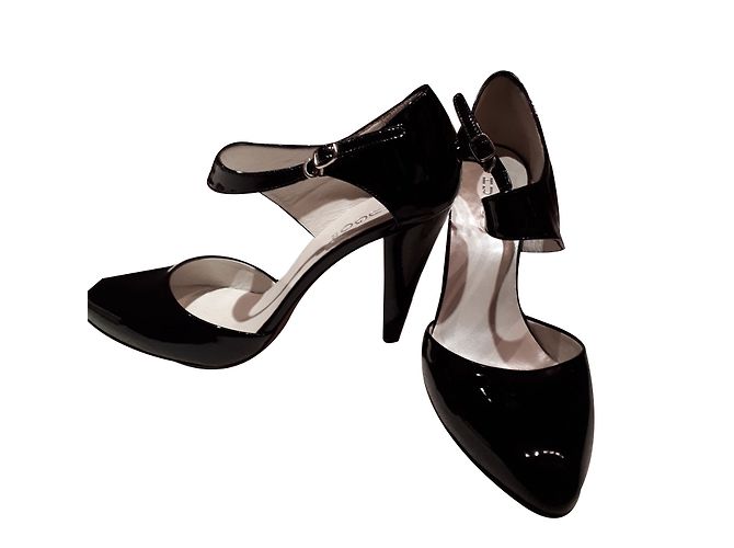 Décolleté Hugo Boss in vernice nera 10cm Nero - vista 2