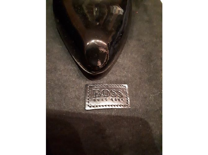 Décolleté Hugo Boss in vernice nera 10cm Nero - vista 6