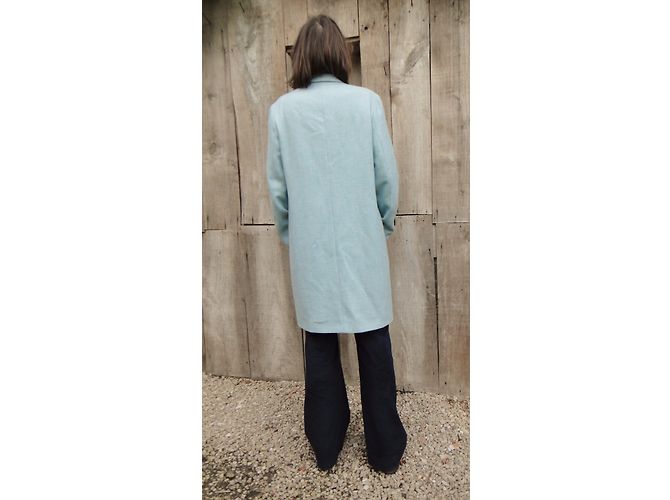 Abrigo Burberry de lana azul pastel - vista 10