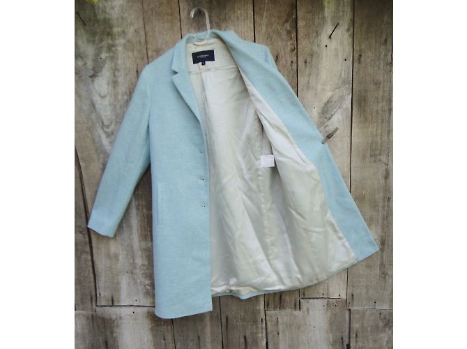 Abrigo Burberry de lana azul pastel - vista 5