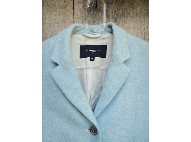 Abrigo Burberry de lana azul pastel - vista 6