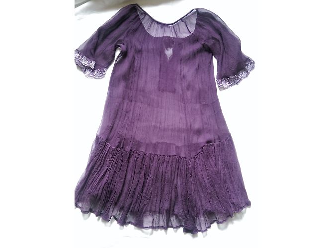 Autre Marque Marylin&John Tunika Kleid aus Chiffon Pflaume - Ansicht 2
