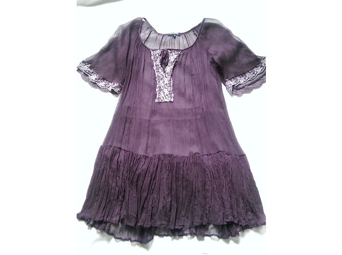 Autre Marque Marylin&John Tunika Kleid aus Chiffon Pflaume - Ansicht 3