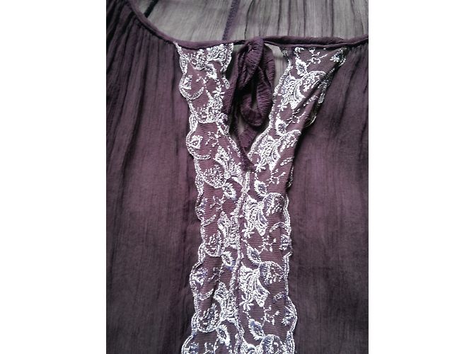 Autre Marque Marylin&John Tunika Kleid aus Chiffon Pflaume - Ansicht 4