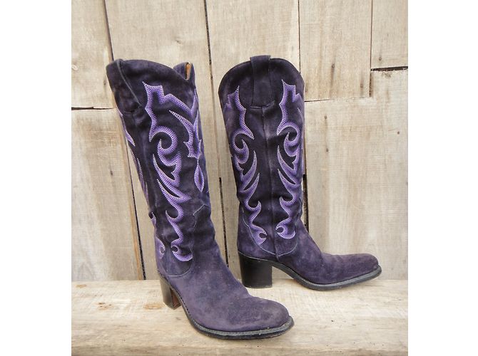 Botas Free Lance Queenie Moradas de Gamuza 36 Púrpura - vista 3
