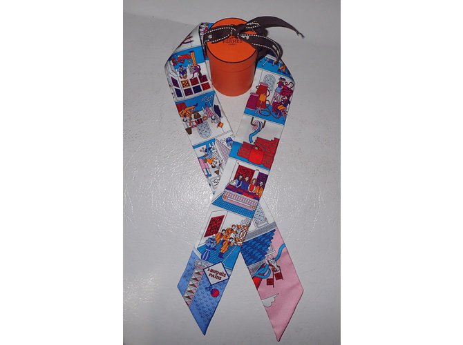 Hermès Twilly Rosa Branco Azul - vista 5