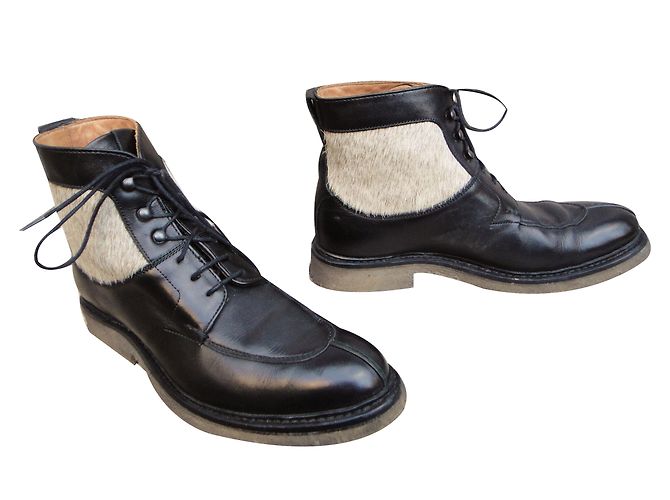 Botines Heschung de cuero negro - vista 2
