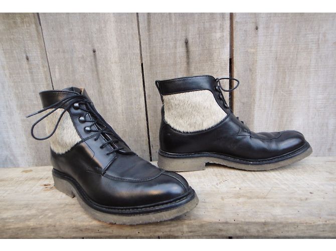 Botines Heschung de cuero negro - vista 4