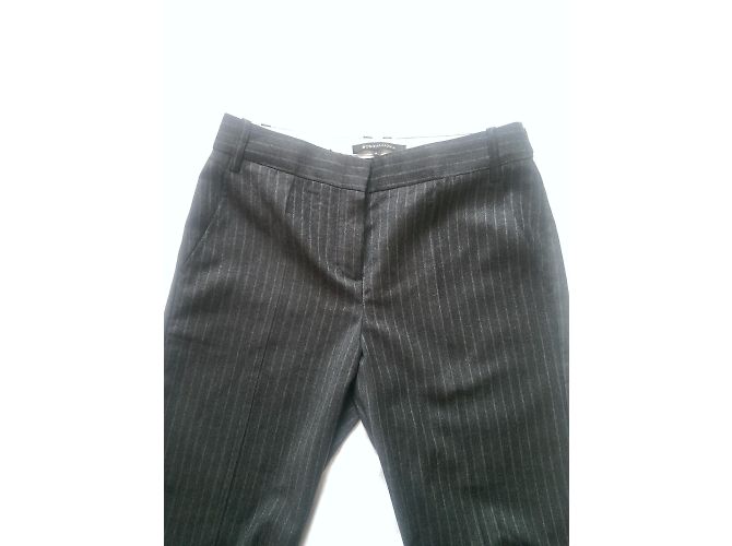 Completo pantalone Bcbg Max Azria in lana grigio a righe XS - vista 12