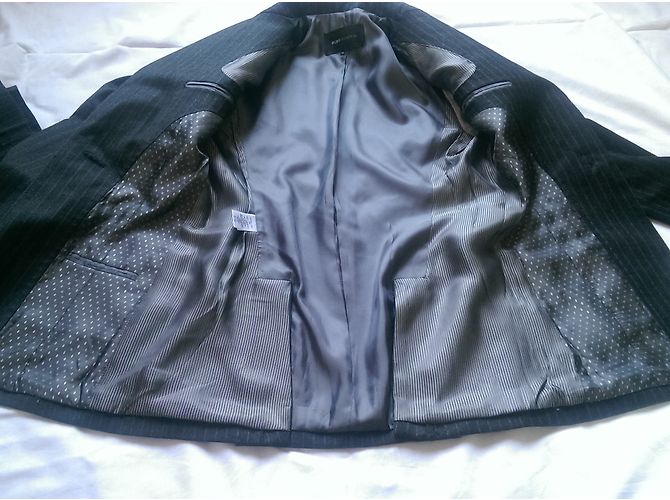 Completo pantalone Bcbg Max Azria in lana grigio a righe XS - vista 14