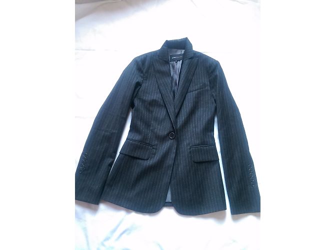 Completo pantalone Bcbg Max Azria in lana grigio a righe XS - vista 5