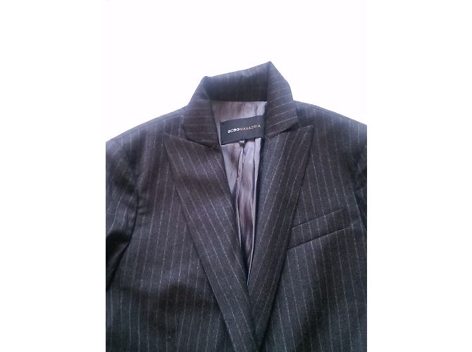 Completo pantalone Bcbg Max Azria in lana grigio a righe XS - vista 6