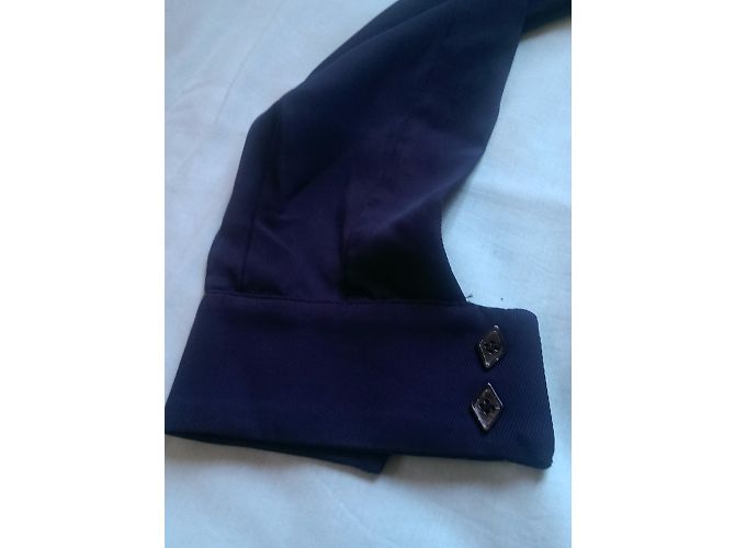 Camisa Gianfranco Ferré Morada de Viscosa con Cuello Lavalliere Púrpura - vista 10