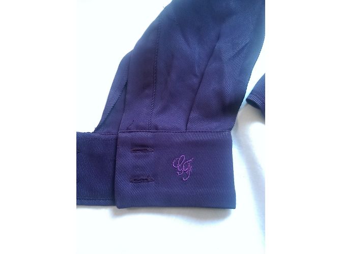 Camisa Gianfranco Ferré Morada de Viscosa con Cuello Lavalliere Púrpura - vista 12