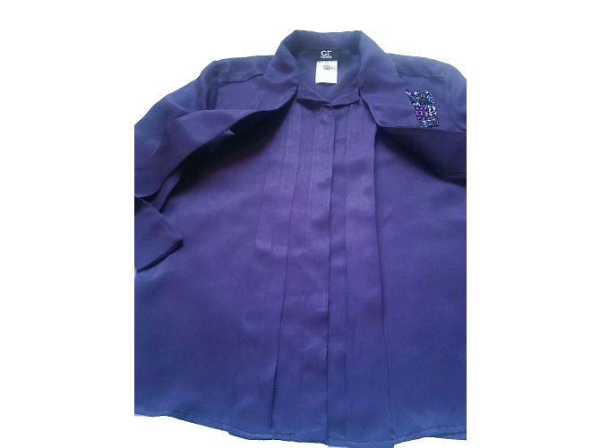 Camisa Gianfranco Ferré Morada de Viscosa con Cuello Lavalliere Púrpura - vista 2