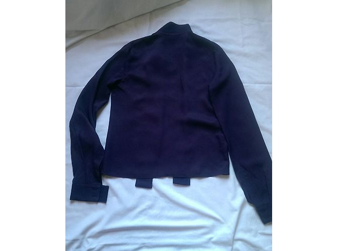 Camisa Gianfranco Ferré Morada de Viscosa con Cuello Lavalliere Púrpura - vista 5